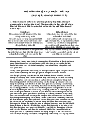 Đề cương gồm 10 câu hỏi - Triết học Mác-Lê nin | Trường Đại học Tài nguyên và Môi trường Hà Nội