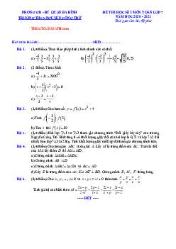 Đề thi học kì 1 Toán 7 năm 2020 – 2021 trường THCS Nguyễn Công Trứ – Hà Nội