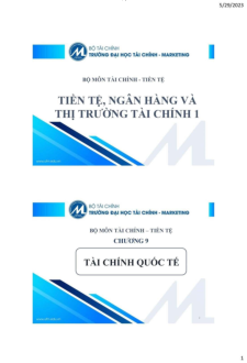 Bài giảng Chương 9 : Tài chính Quốc tế