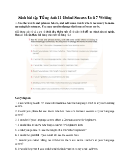 Giải Unit 7 Writing | Sách bài tập Tiếng Anh 11 Global Success