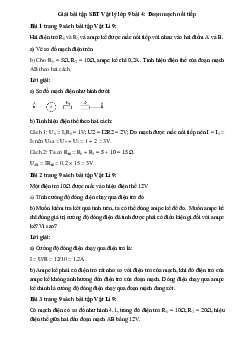 Giải SBT Lý 9 bài 4 Đoạn mạch nối tiếp