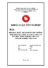 Khóa luận tốt nghiệp : Phương thức thâm nhập thị trường thế giới của công ty Coca - Cola và bài học kinh nghiệm cho các doanh nghiệp Việt Nam | Trường Đại học Ngoại Thương