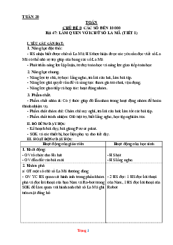 Giáo án Toán 3 Kết nối tri thức (KNTT) tuần 20
