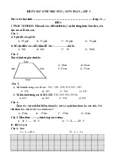 Đề ôn tập cuối HK2 môn toán lớp 2