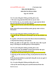 Tổng Hợp Đề Kiểm Tra 1 Môn: Pháp Luật Đại Cương