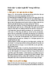 Khái niệm “ý niệm tuyệt đối” trong triết học Hêgen