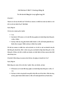 Giải Sinh học 11 Bài 17: Cảm ứng ở động vật | Kết nối tri thức