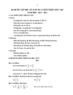 Bộ đề ôn thi học kì 2 môn Toán 6 sách Chân trời sáng tạo