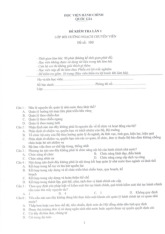 Đề kiểm tra lớp bồi dưỡng ngạch chuyên viên | Học viện Hành chính Quốc gia