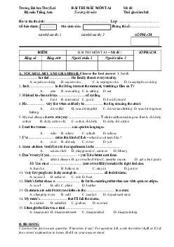 Bài thi mẫu Tiếng Anh 1 | Trường Đại học Thủy Lợi
