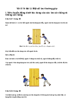 Giải Vật lí 10 Bài 2: Một số lực thường gặp | Cánh diều