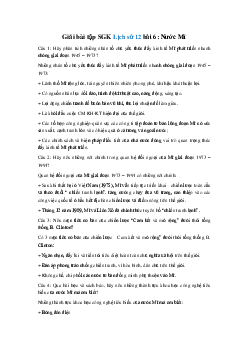 Giải bài tập SGK Lịch Sử 12 bài 6: Nước Mĩ