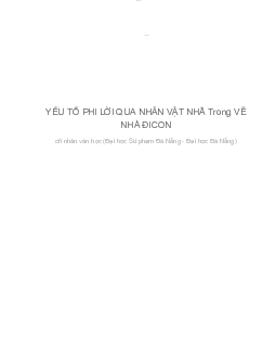 Yếu tố phi lời qua nhân vật Nhã trong về nhà đi con