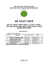 Đề tài: chứng minh thuế là công cụ điều Hòa thu nhập, thực hiện công bằng xã hội Trong phân phối môn  Kế toán thuế   | Học viện Nông nghiệp Việt Nam