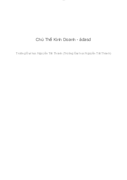 Chủ thể kinh doanh - QTKD