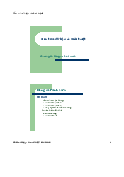 Chương III: Mảng và Danh sách (p2) Cấu trúc dữ liệu và giải thuật | Đại học Bách Khoa, Đại học Đà Nẵng
