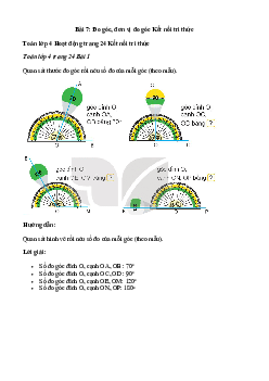 Toán lớp 4 Bài 7: Đo góc, đơn vị đo góc Kết nối tri thức