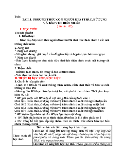 Giáo án Địa lí 7 Bài 11: Phương thức con người khai thác, sử dụng và bảo vệ thiên nhiên châu Phi sách Chân trời sáng tạo