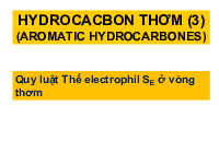 Quy luật Thế electrophil | Bài giảng môn Hóa hữu cơ | Đại học Bách khoa hà nội