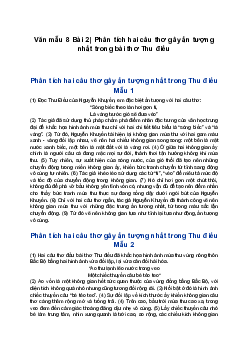 Văn mẫu 8| Phân tích hai câu thơ gây ấn tượng nhất trong bài thơ Thu điếu
