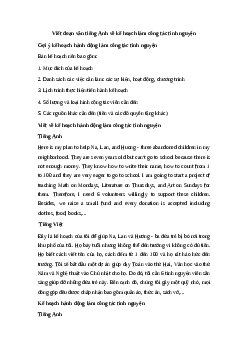 Đoạn văn tiếng Anh về kế hoạch hành động làm công tác tình nguyện  | Global Success