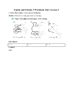 Family and Friends 3 Workbook Unit 1 Lesson 3