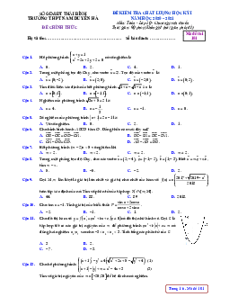 Đề thi HK1 Toán 10 năm 2020 – 2021 trường THPT Nam Duyên Hà – Thái Bình