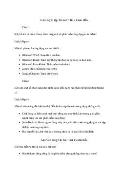 Giải Tin học 7 bài 4: Một số chức năng của hệ điều hành | Cánh diều