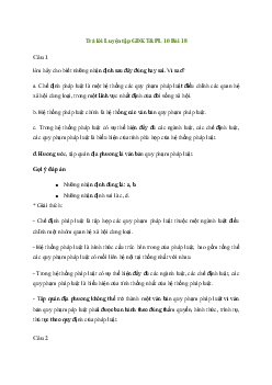 Giải Giáo dục Kinh tế và Pháp luật 10 Bài 18: Hệ thống pháp luật và văn bản pháp luật | Chân trời sáng tạo