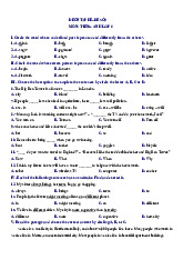 Đề ôn tập hè lớp 6 lên lớp 7 môn Tiếng Anh - Đề số 9