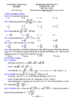 Đề kiểm tra giữa học kỳ 1 Toán 9 năm 2023 – 2024 sở GD&ĐT Bắc Ninh