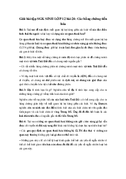 Giải bài tập SGK Sinh học lớp 12 bài 24: Các bằng chứng tiến hóa