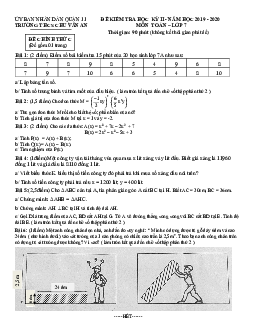 Đề thi HK2 Toán 7 năm 2019 – 2020 trường THCS Chu Văn An – TP HCM