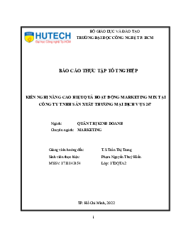 Báo cáo thực tập tại công ty TNHH sản xuất thương mại dịch vụ S247 | Đại học Công nghệ Thành phố Hồ Chí Minh