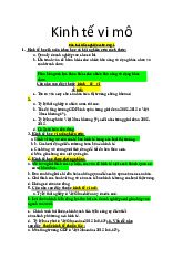 Câu hỏi trắc nghiệm chương 1 Kinh tế mô | Đại học Nội Vụ Hà Nội