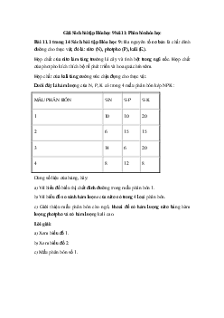 Giải Sách bài tập Hóa học 9 bài 11