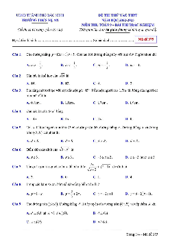Đề thi thử vào THPT môn Toán năm 2022 – 2023 trường THCS Vệ An – Bắc Ninh