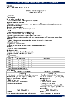 Giáo án Tiếng Anh 10 học kỳ 2 được soạn theo phương pháp mới