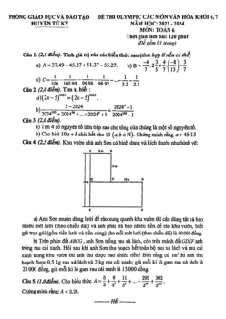 Đề thi Olympic Toán 6 năm 2023 – 2024 phòng GD&ĐT Tứ Kỳ – Hải Dương
