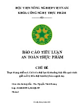 Thực trạng nhiễm E.Coli trên thịt lợn từ chuồng trại đến quá trình giết mổ và trên thịt tươi bày bán ngoài chợ. Môn: An toàn thực phẩm | Trường: Học Viện nông nghiệp Việt Nam