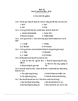 689 câu trắc nghiệm kinh tế chính trị hay