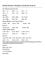 Bài tập Toán lớp 3: Bảng đơn vị đo độ dài có đáp án