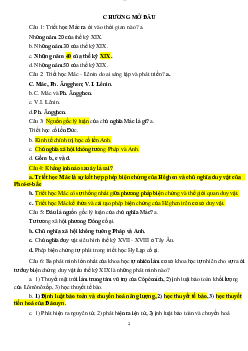 Bộ câu hỏi trắc nghiệm Triết học Mac-Lenin | Trường Đại học Nông - Lâm Bắc Giang