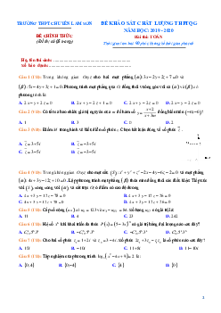 Đề thi KSCL Toán ôn thi THPTQG 2019 trường THPT chuyên Lam Sơn – Thanh Hóa lần 2