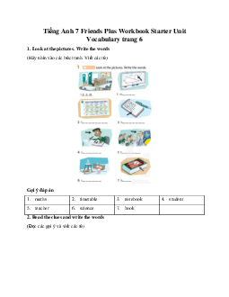 Tiếng Anh 7 Friends Plus Workbook Starter Unit Vocabulary trang 6