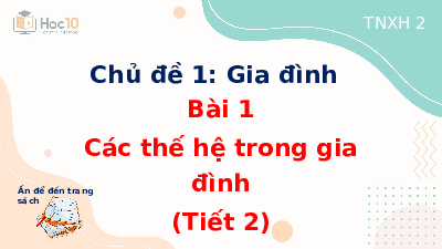 Giáo án điện tử Tự nhiên và xã hội 2 Bài 1 Cánh diều: Các thế hệ trong gia đình