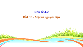 Giáo án điện tử Khoa học tự nhiên 6 bài 13 Chân trời sáng tạo : Một số nguyên liệu