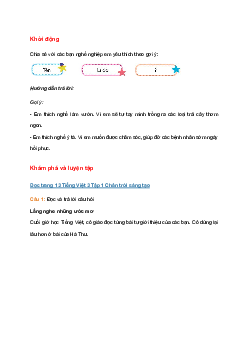 Tiếng Việt 3 trang 13, 14, 15 Bài 2: Lắng nghe những ước mơ | Chân trời sáng tạo