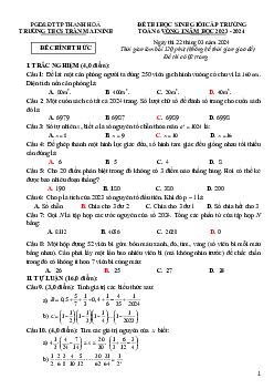 Đề thi HSG Toán 6 vòng 1 năm 2023 – 2024 trường THCS Trần Mai Ninh – Thanh Hóa