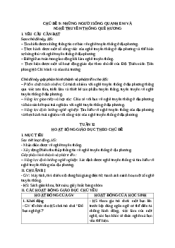 Giáo án Hoạt động trải nghiệm lớp 4 CHủ đề 9 | Chân trời sáng tạo